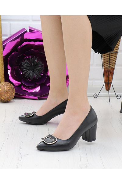 Nesil Shoes Desca 627 Pantofi negru pentru damă cu toc