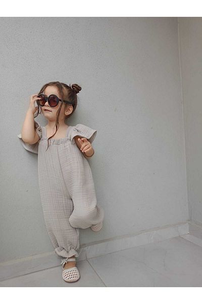 Süslüm Kids Muslin Fabric Girl Jumpsuit 100% Cotton