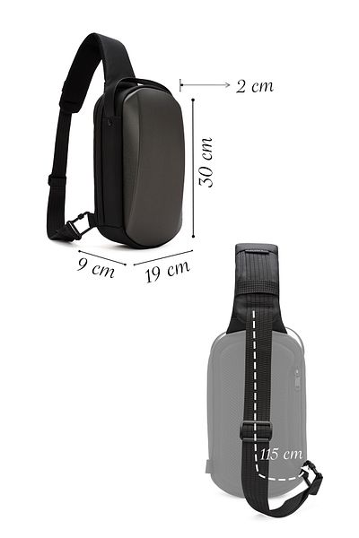 Derimod Men's Gray Technological Fabric Crossbody Bag - D-Pack 24SBD30046F