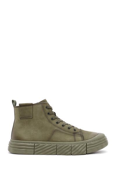 Derimod Men's Khaki Zippered Nubuck Sports Boots 24Wfd6920V3