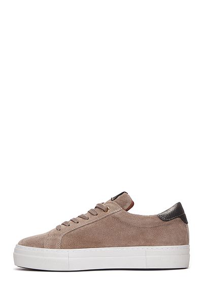 Derimod Mink Suede Leather Women's Sneakers - Lace-up, 24WFD 370010