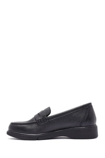 Derimod Women's Black Leather Genuine Leather Comfort Penny Loafer Shoes Casual Daily Shoes 24Wfd1516Ft
