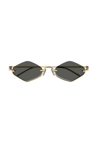 Gucci Gg 1604S 001 53 Women's Geometric Gold Metal Sunglasses