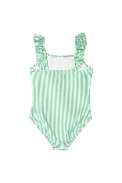 Swimfoam Green Striped - Frilly Girl's Swimsuit