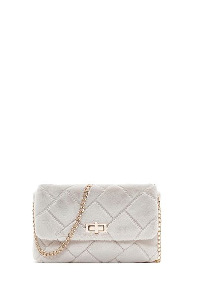 Derimod Cream Plush Crossbody Bag - Chain Strap, Women, 24wbd2953ph