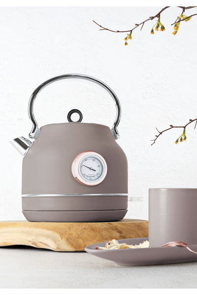 Berlinger Fierbator Electric Kettle With Thermometer 1,7 L Stainless Steel Taupe Collection