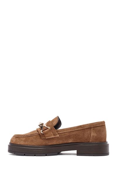 Derimod Pantofi de damă maro cu cataramă din piele de căprioară din piele naturală masculină casual 24wfd184710