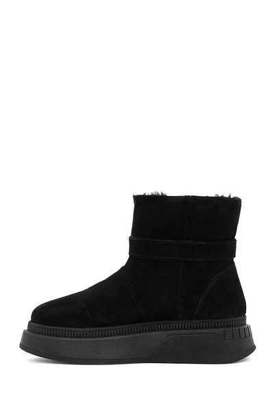 Derimod Black Suede Leather Boots - Thick Sole, Women's, 24WFD 421010