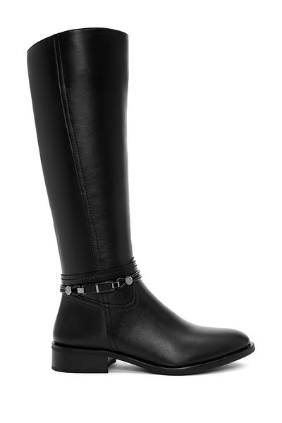 Derimod Women's Black Zippered Accessory Detailed Boots 24Wfe 254218