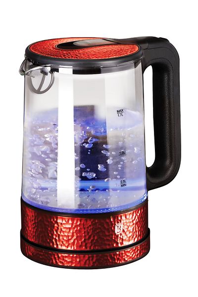 Berlinger Haus Glass Electric Kettle For Hot Water Stainless Steel 1.7 L Burgundy Metallic Line Blacksmith