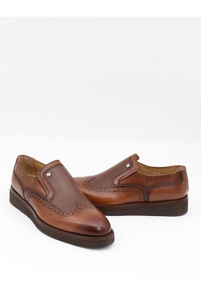 Fosco 2993 Tan Genuine Leather Eva Sole Men's Shoes