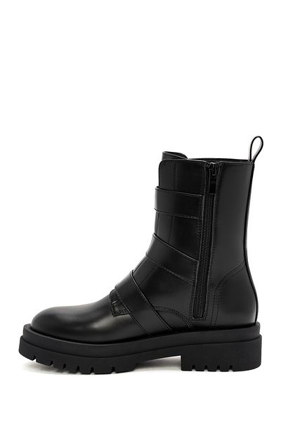 Derimod Women's Black Zippered Buckle Casual Boots 24Wfe 402018