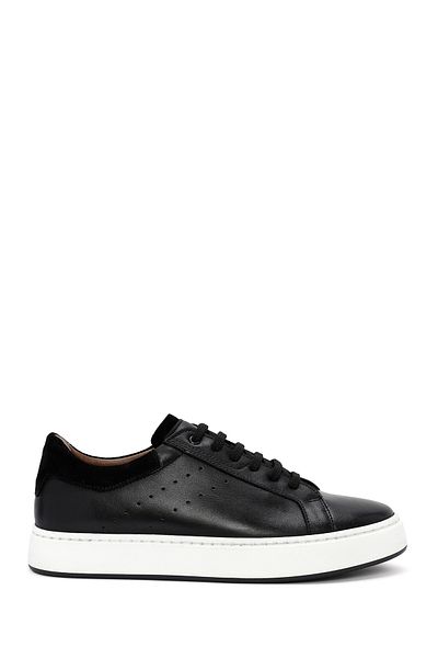 Derimod Black Leather Men's Sneakers - Lace-up, 24WFD 621618