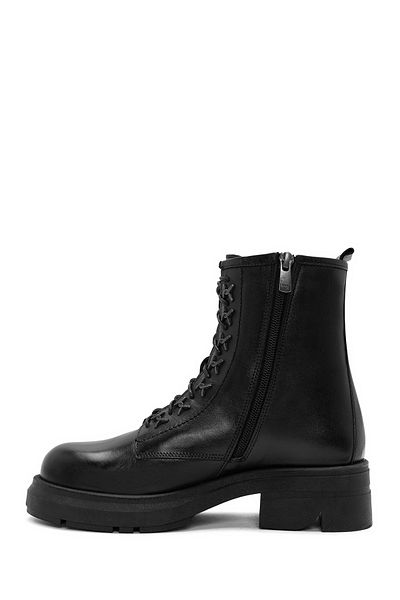 Derimod Black Leather Boots - Women's, Zippered, 24WFD 186218