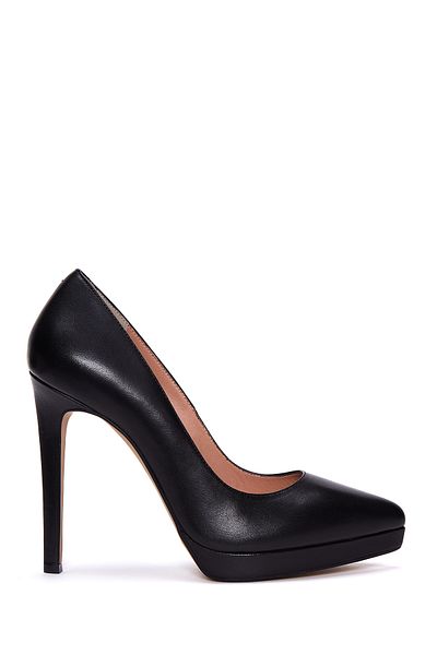 Derimod Women's Black High Heels Genuine Leather Heeled Shoes Stiletto 24Wfd100018