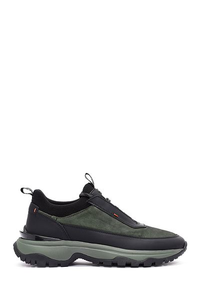 Derimod Men's Green Lace-Up Nubuck Leather Sneakers 24Wfd6505V3