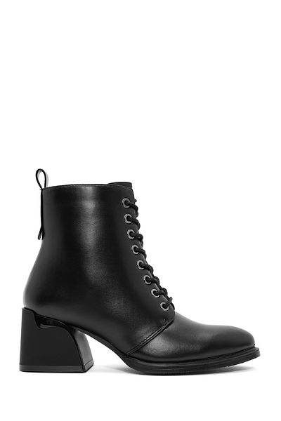 Derimod Women's Black Zippered Thick Heeled Boots 24Wfe 402818