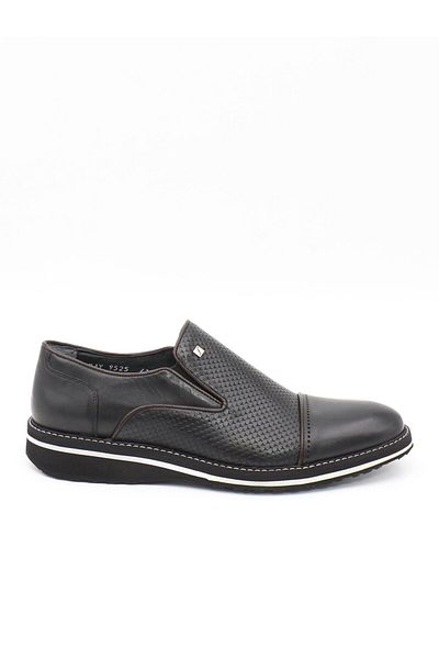 Fosco 9525 Black Genuine Leather Eva Sole Men's Shoes
