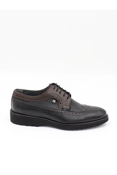 Fosco 2817 Black Genuine Leather Eva Sole Men's Shoes