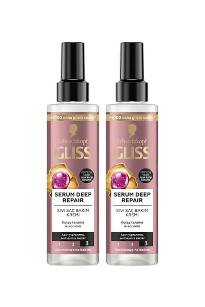 Gliss Schwarzkopf Serum Deep Repair - 200 Ml Hair Care Cream, 2 Pieces