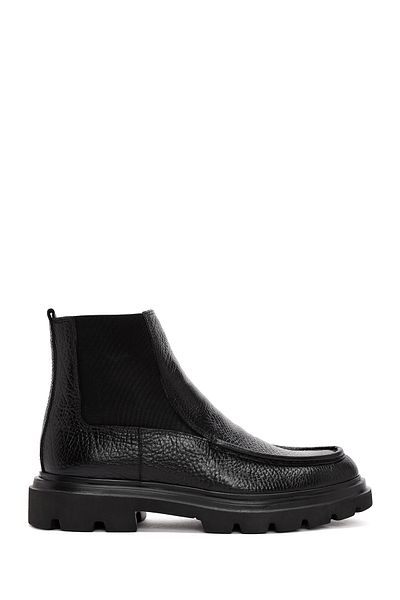 Derimod Men's Black Leather Casual Chelsea Boots 24Wfd6709Ft