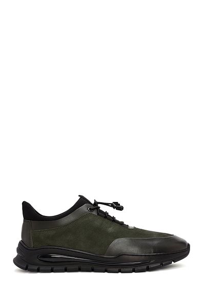 Derimod Green Nubuck Leather Men's Sneakers - Lace-up, Casual 24WFD6611V3