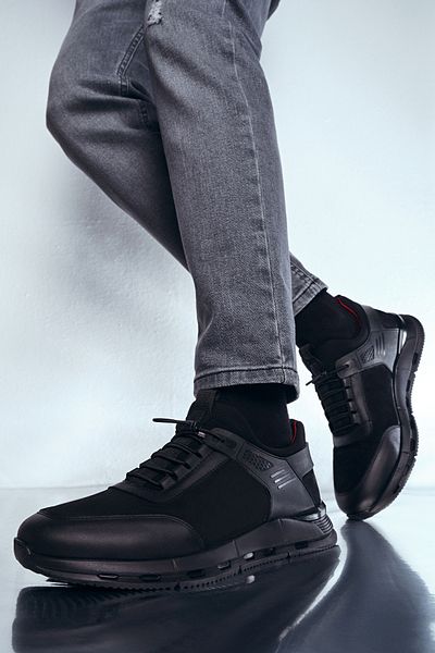 Derimod Men's Black Lace-Up Nubuck Leather Sneaker 24Wfd6762V3