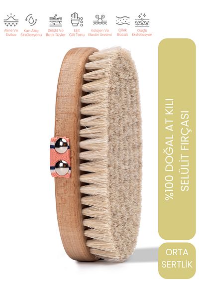 LET'SCRUB 100% Natural Horsehair Cellulite Brush Anti Cracked Cellulite and Ingrown Hair