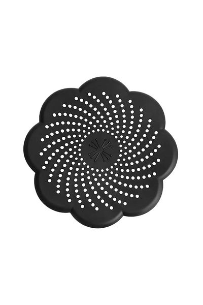 Choice 14.5cm Black Silicone Floor Drain Cover Flower Shape Mesh Sink Strainer Anti-blocking Hair Clean Up