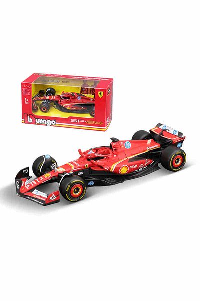BBURAGO No.16 Regular 1:43 Ferrari Sf24 F1 Car Model 2024 Season 16# Leclerc 55# Sainz Alloy Luxury