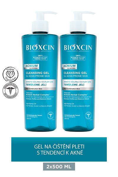 Bioxcin Acnium Sebum Balancing Face Wash Gel 500 ml Koupit 1 Získejte 1 dárek