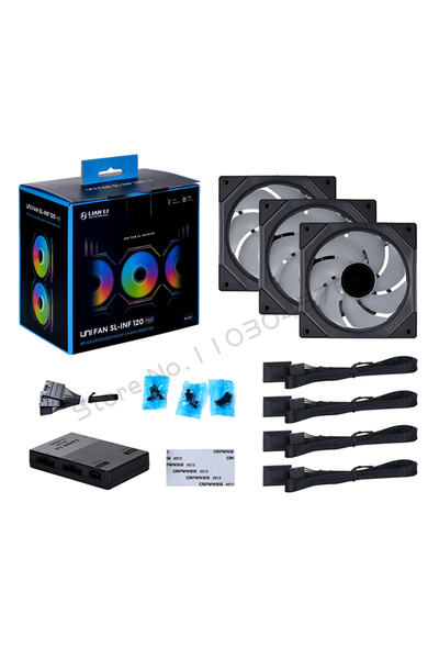 Choice مروحة A-RGB SL-INF سوداء من Lian Li Uni Fan SL-INF 120 Infinity Mirror...