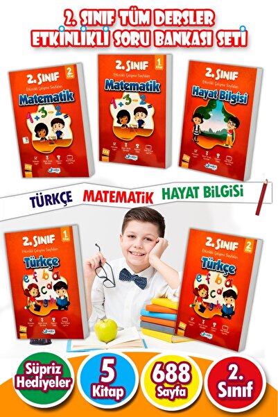 Harika Kitap 2.sınıf Tüm Dersler Soru Bankası 5 Kitap Etkinlikli Çalışma Kita...