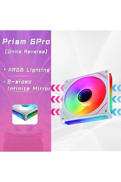 Choice مروحة هيكل كمبيوتر A-RGB أخرى بيضاء عكسية من Prism 6 Pro 120 مم 5 فولت 3 سنون Argb 4 سنون Pwm هادئة