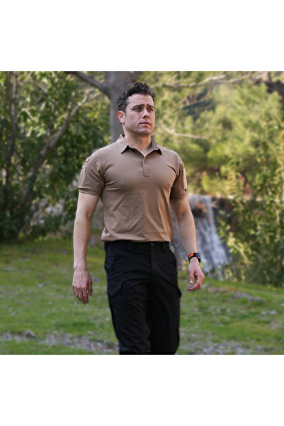 Wolftrap Tactical Kapan Polo Neck 2-Pocket Short Sleeve Tactical T-Shirt Dark Beige
