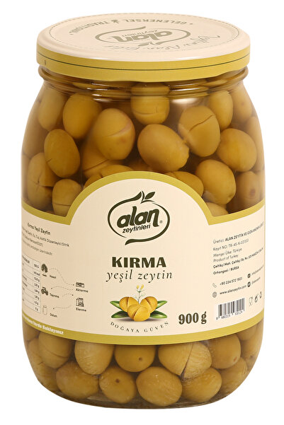 Alan Zeytinleri Kırma Yeşil Zeytin 141-160 Cam Kavanoz 900 Gr