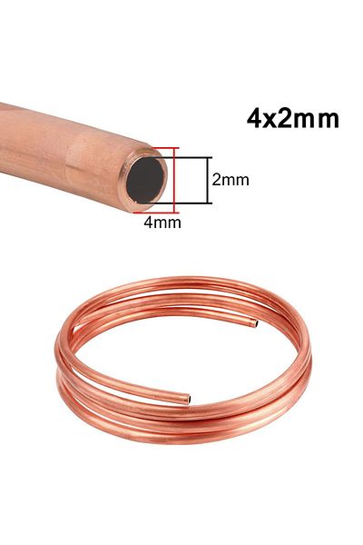 Choice 1m 4x2mm 1meter T2 Copper Soft Copper Tube Coil Od 2~12mm Id 1~10mm 99.9%pure Coppers Wire Pipe Airs