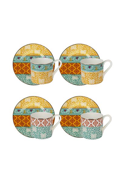 Lucky Art Elıana Bone 4-Piece Coffee Cup Set