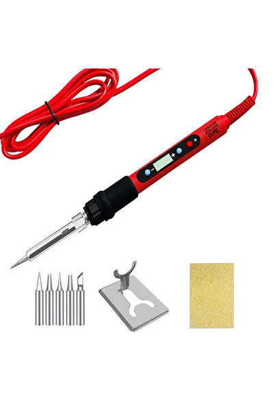 Choice4 مكواة لحام رقمية LCD بقوة 80 واط، مزودة بمفتاح تشغيل/إيقاف، تعمل بجهد...