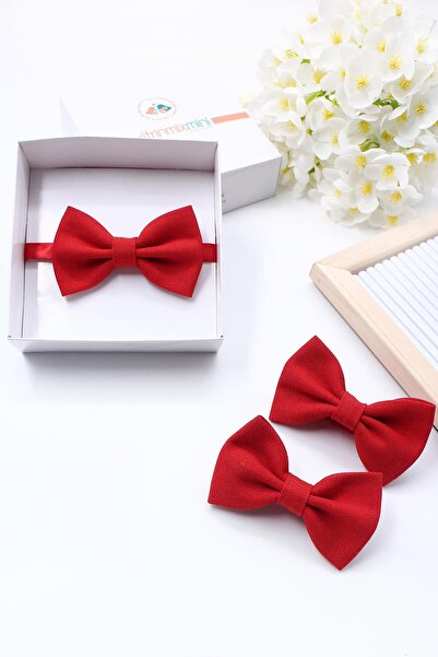 VİTRİNMİXMİNİ Red Color Adjustable Boy's Bow Tie - Boxed - Please Read the Details