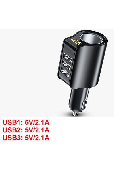 SEAMETAL Normal Type 96w Qc3.0 3.1a Usb Car Charger 3 Ports 12-24v Cigarette Lighter Socket Super Fa