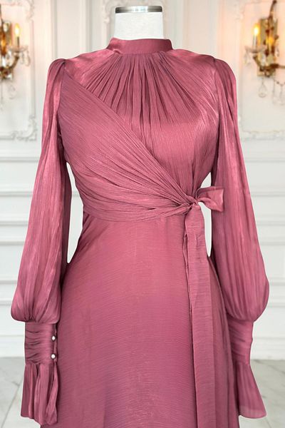 Amine Hüma Βραδινό φόρεμα Dusty Rose Efruz