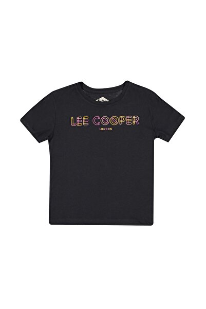 Lee Cooper Neon Girl's 100% Cotton O-Neck T-Shirt Black