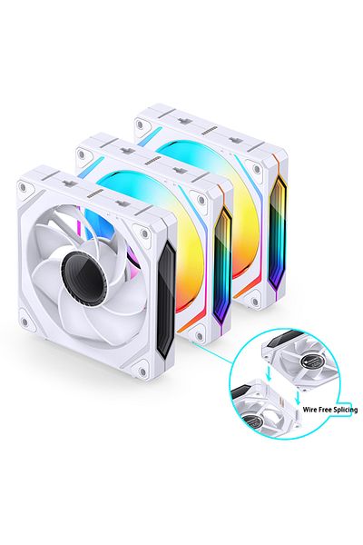 Choice مروحة علبة الكمبيوتر 3 في 1 من Jonsbo Zl-120 مع إضاءة RGB A كما هو موضح في الصورة Zl-120wr Reverse Jonsbo Zl-120، مروحة علبة الكمبيوتر 3 في 1 مع إضاءة RGB ARGB، 120 مم، 4 سنون، تحكم في درجة الحرارة PWM
