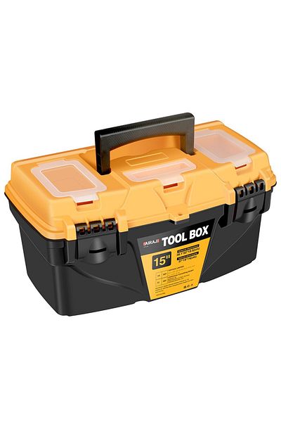 AIRAJ 15 Inch 12/15 Inch Hardware Toolbox, Plastic Thick Combination Suitcase Electrician Carpenter