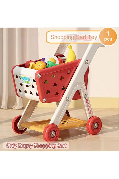 Choice Pink Shopping Cart Toy Baby Small Trolley Children Play House Fruit Cut Cut Music Kitchen Supermarke
