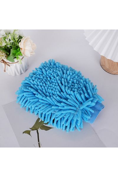 Choice Sky Blue Car Wash Gloves Chenille Glove Plush Rags Thickened Double-sided Car Supplies Cleaning Tool