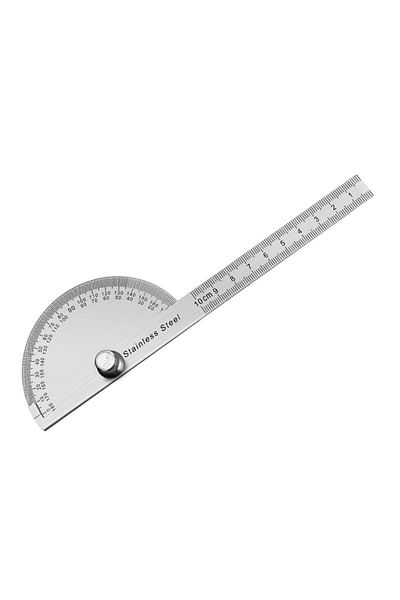 Choice 10cm Stainless Steel 180 Degree Protractor Metal Angle Ruler Professional Meter Ruler Gauge Finder G