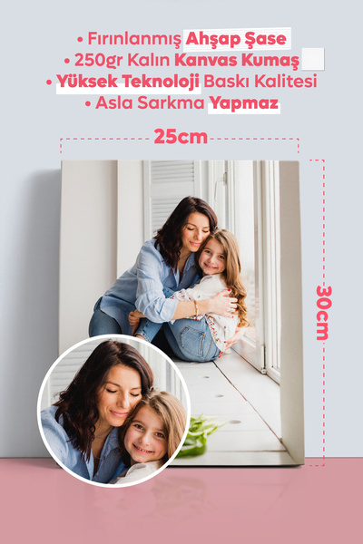 Dekopix Kişiye Özel Fotoğraflı Premium Kanvas Tablo - 25x30cm
