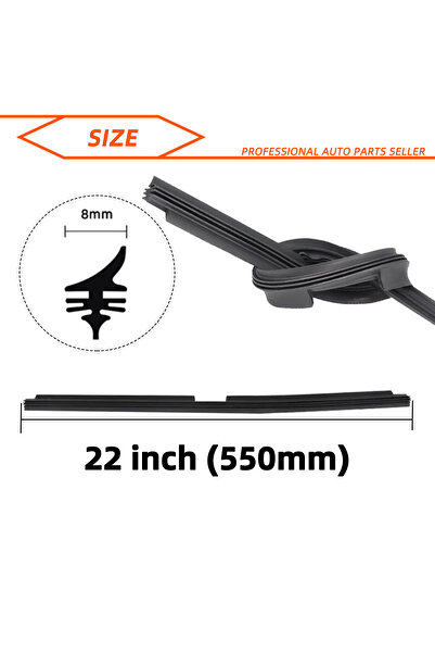 Choice شريط مطاطي طبيعي ناعم عالي الجودة مقاس 22 بوصة (550 مم) لشفرات مساحات ...